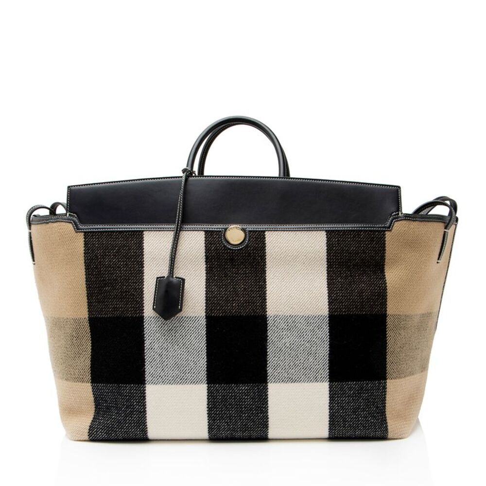 Burberry Wool Check Society XL Tote